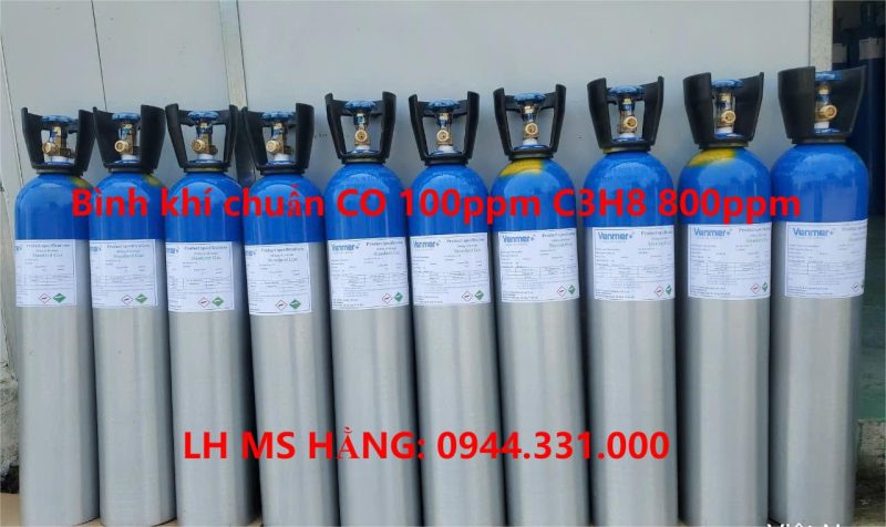 Bình khí chuẩn CO 100ppm C3H8 800ppm