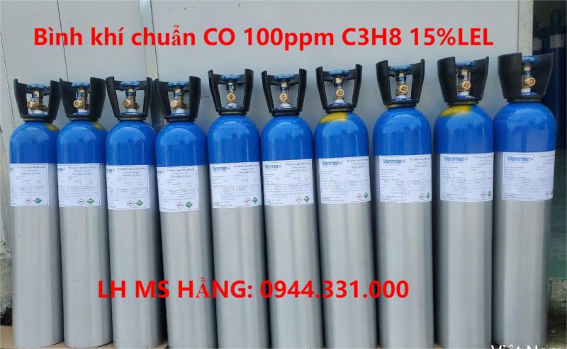 Bình khí chuẩn CO 100ppm C3H8 15%LEL