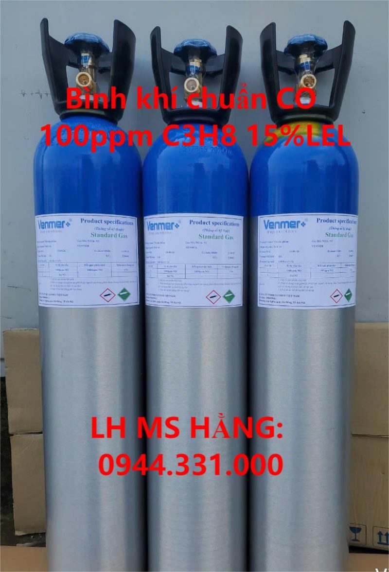 Bình khí chuẩn CO 100ppm C3H8 15%LEL