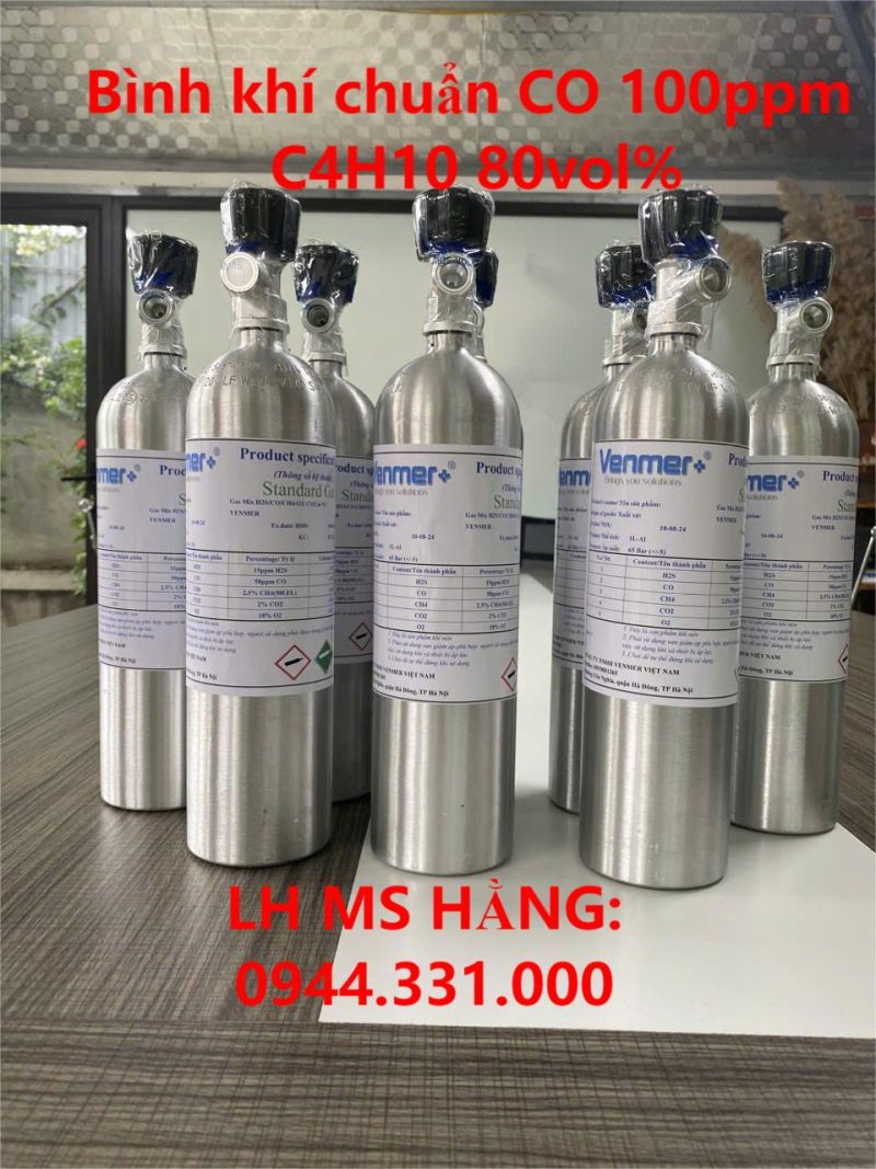 Bình khí chuẩn CO 100ppm C4H10 80vol%