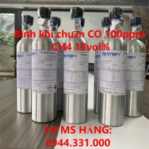 Bình khí chuẩn CO 100ppm CH4 18vol%