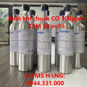 Bình khí chuẩn CO 100ppm CH4 30 vol%