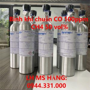 Bình khí chuẩn CO 100ppm CH4 50 vol%