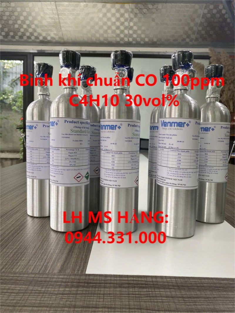 Bình khí chuẩn CO 100ppm C4H10 30vol%