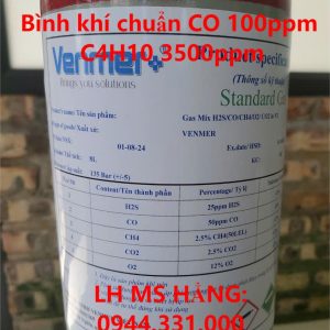 Bình khí chuẩn CO 100ppm C4H10 3500ppm