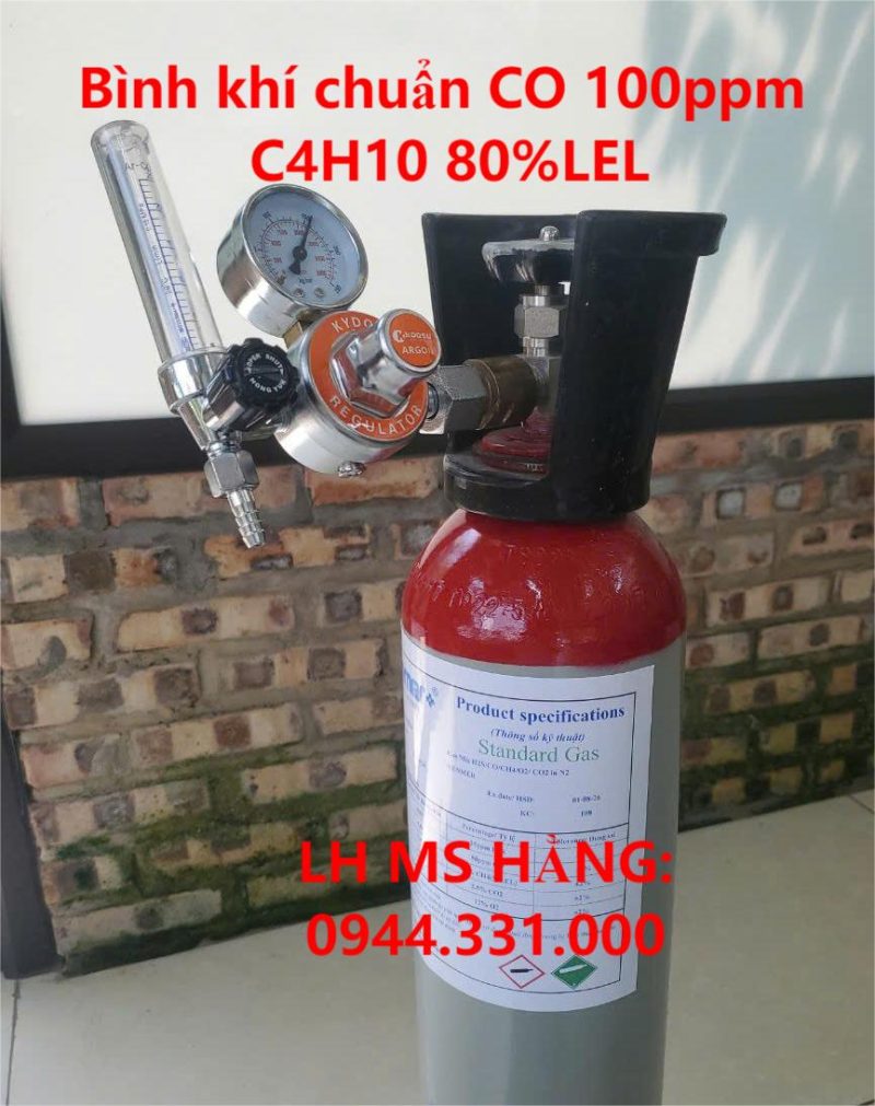 Bình khí chuẩn CO 100ppm C4H10 80%LEL