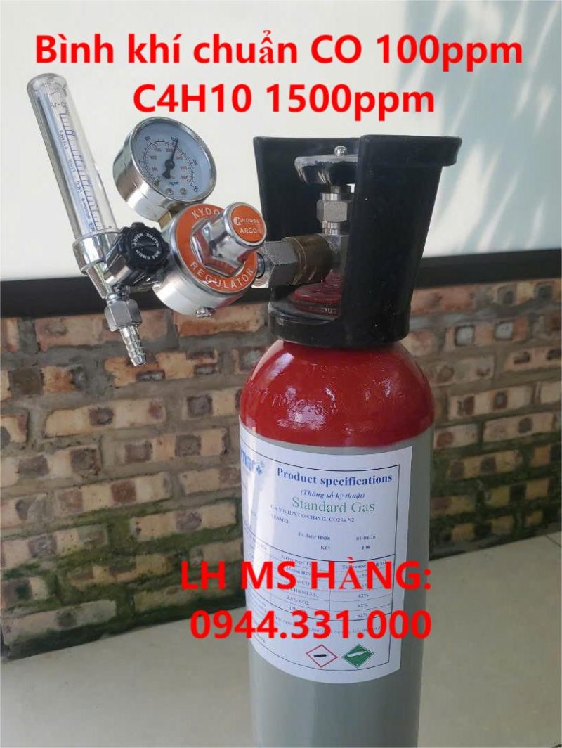 Bình khí chuẩn CO 100ppm C4H10 1500ppm