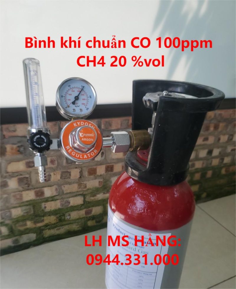 Bình khí chuẩn CO 100ppm CH4 20 %vol