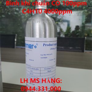 Bình khí chuẩn CO 100ppm C4H10 4000ppm