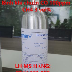 Bình khí chuẩn CO 100ppm CH4 3 vol%