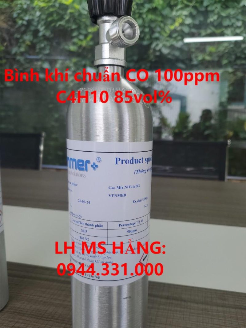 Bình khí chuẩn CO 100ppm C4H10 85vol%