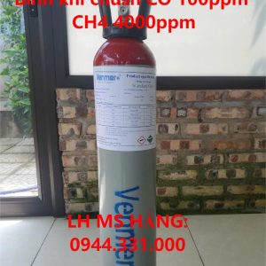 Bình khí chuẩn CO 100ppm CH4 4000ppm