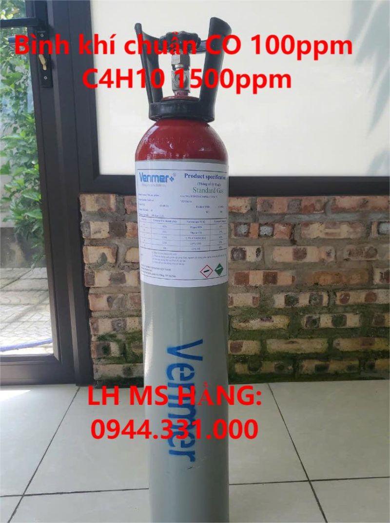 Bình khí chuẩn CO 100ppm C4H10 1500ppm