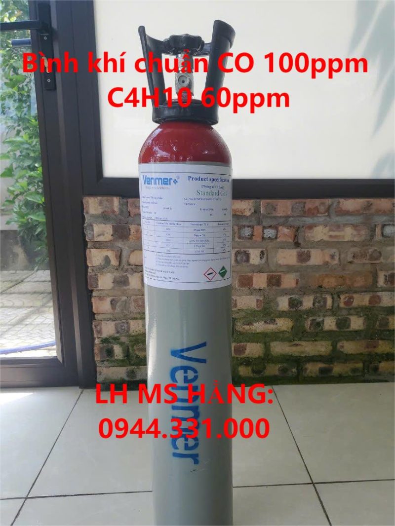 Bình khí chuẩn CO 100ppm C4H10 60ppm