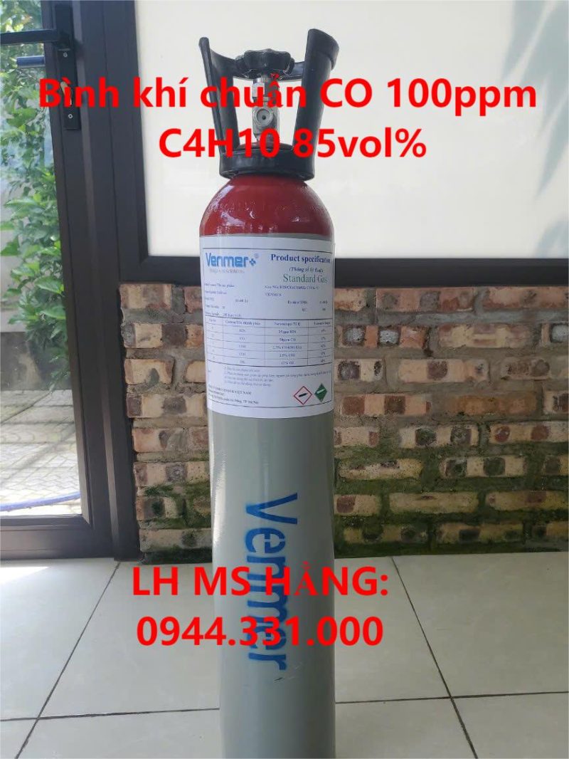 Bình khí chuẩn CO 100ppm C4H10 85vol%