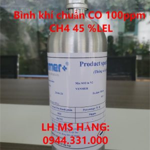 Bình khí chuẩn CO 100ppm CH4 45 %LEL