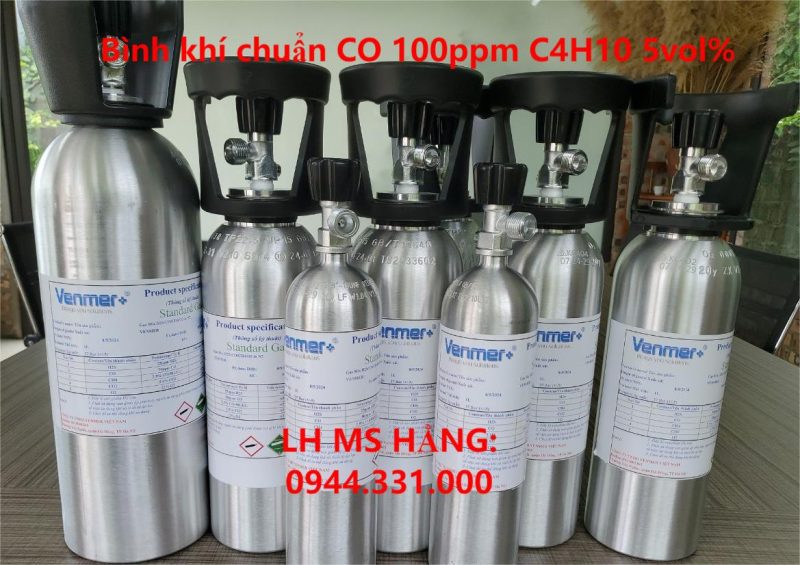 Bình khí chuẩn CO 100ppm C4H10 5vol%