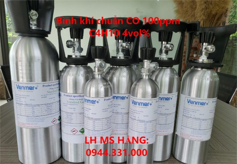 Bình khí chuẩn CO 100ppm C4H10 4vol%