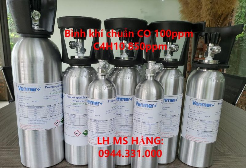 Bình khí chuẩn CO 100ppm C4H10 850ppm