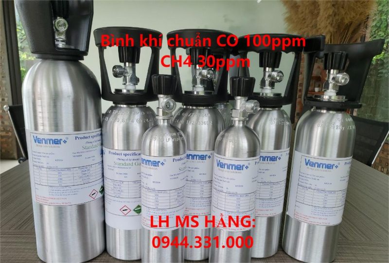 Bình khí chuẩn CO 100ppm CH4 30ppm