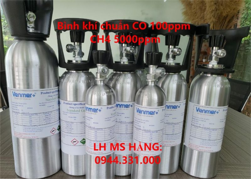 Bình khí chuẩn CO 100ppm CH4 5000ppm