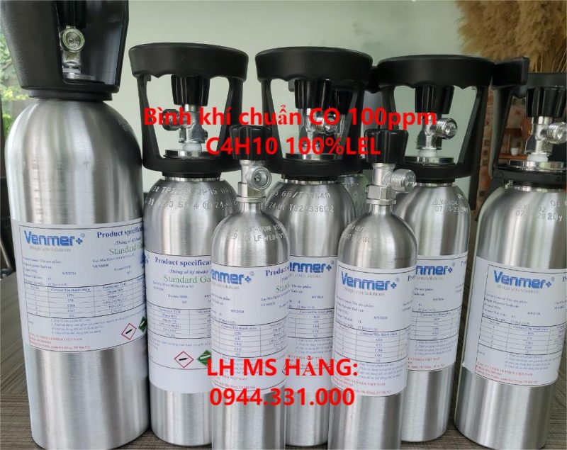 Bình khí chuẩn CO 100ppm C4H10 100%LEL