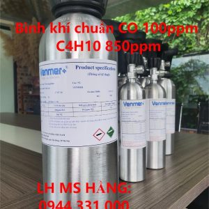 Bình khí chuẩn CO 100ppm C4H10 850ppm