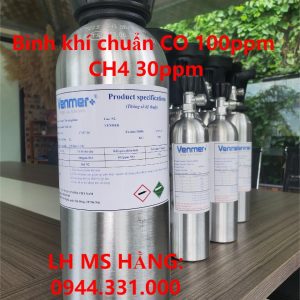 Bình khí chuẩn CO 100ppm CH4 30ppm