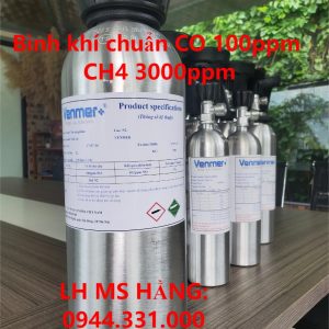 Bình khí chuẩn CO 100ppm CH4 3000ppm