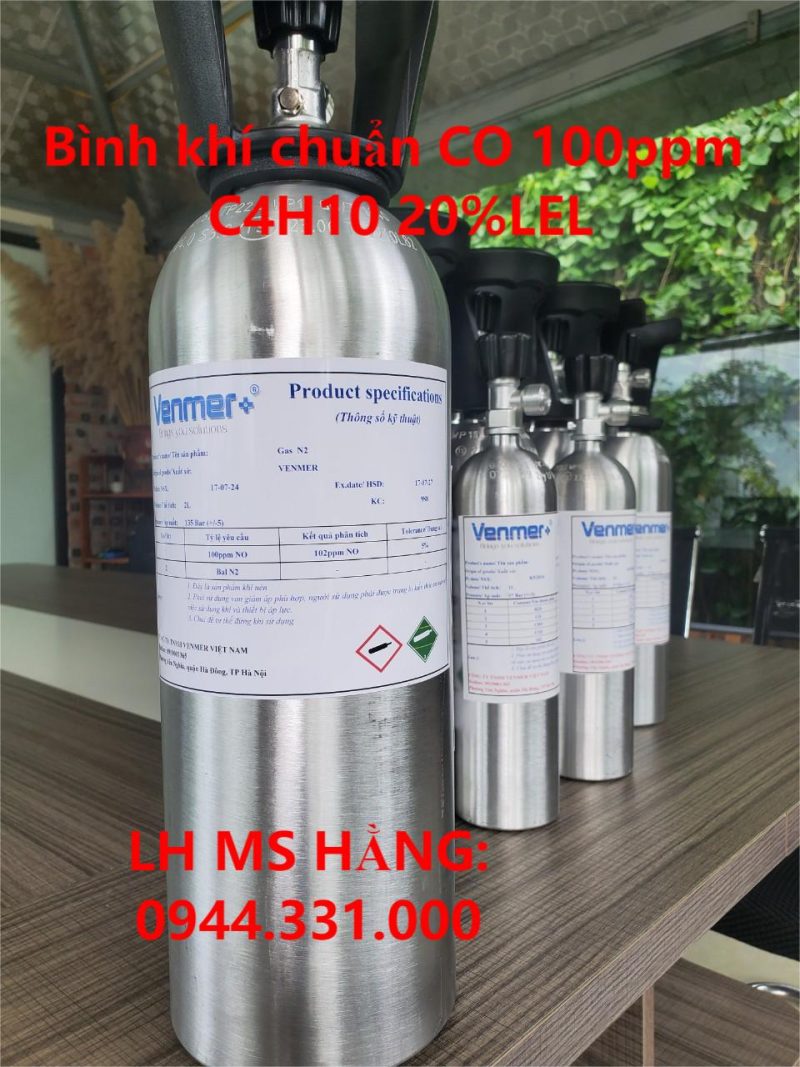 Bình khí chuẩn CO 100ppm C4H10 20%LEL