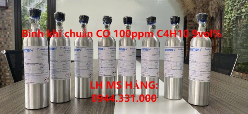 Bình khí chuẩn CO 100ppm C4H10 9vol%