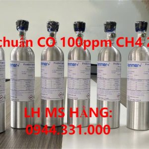 Bình khí chuẩn CO 100ppm CH4 20 %vol