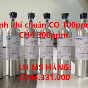 Bình khí chuẩn CO 100ppm CH4 300ppm