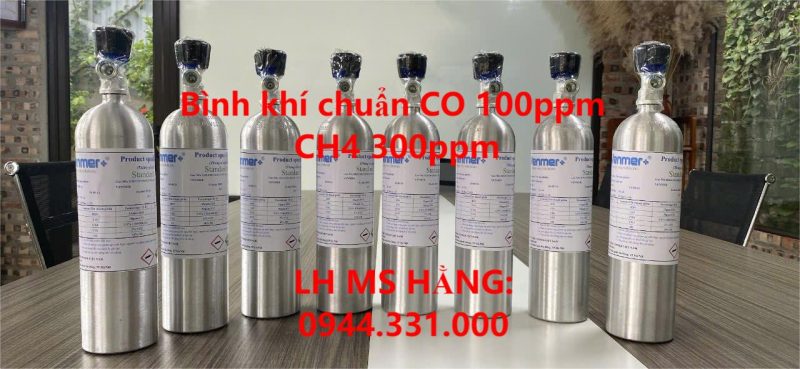 Bình khí chuẩn CO 100ppm CH4 300ppm