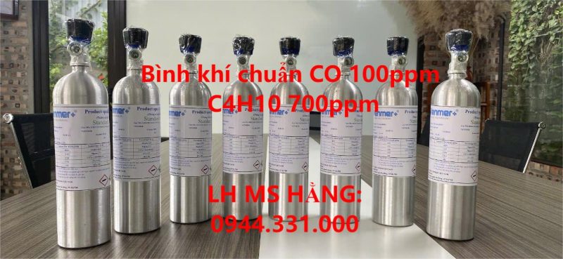 Bình khí chuẩn CO 100ppm C4H10 700ppm