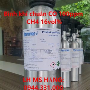 Bình khí chuẩn CO 100ppm CH4 16vol%