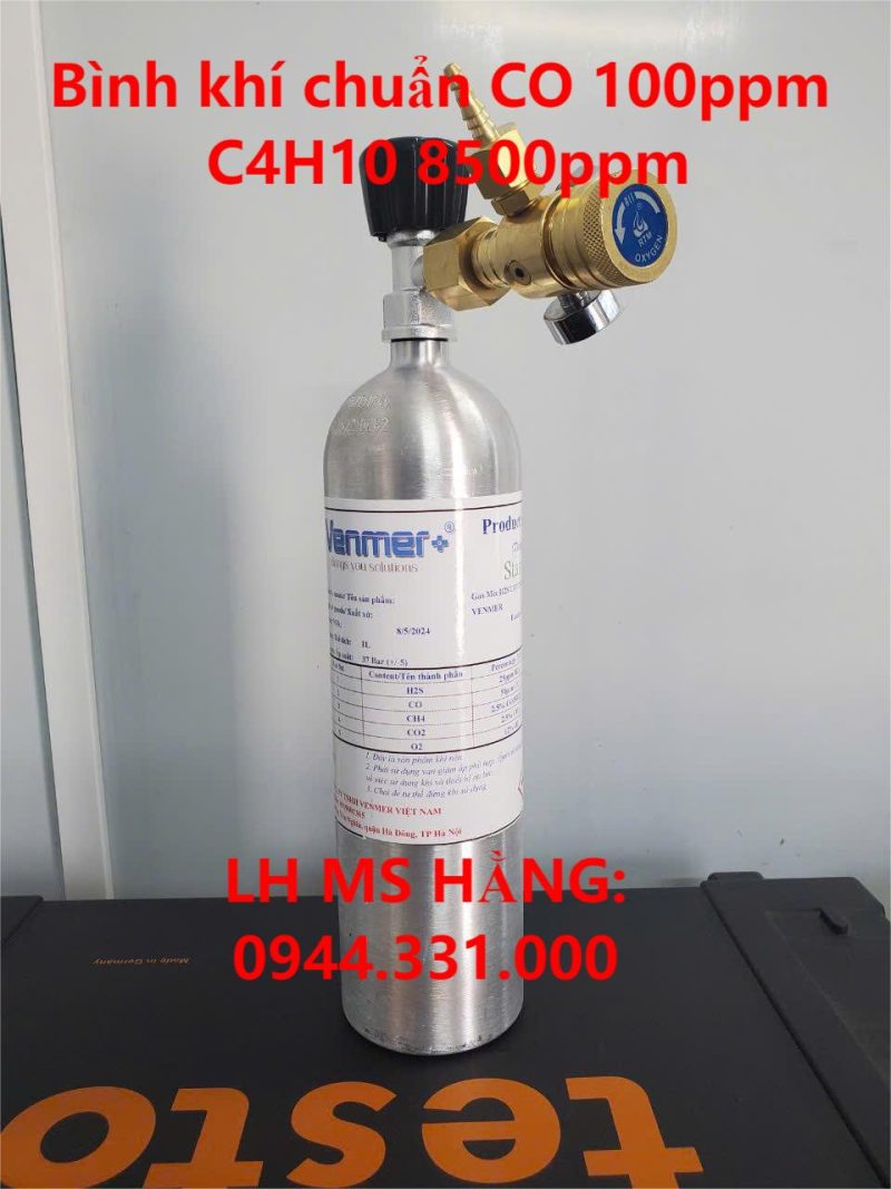 Bình khí chuẩn CO 100ppm C4H10 8500ppm