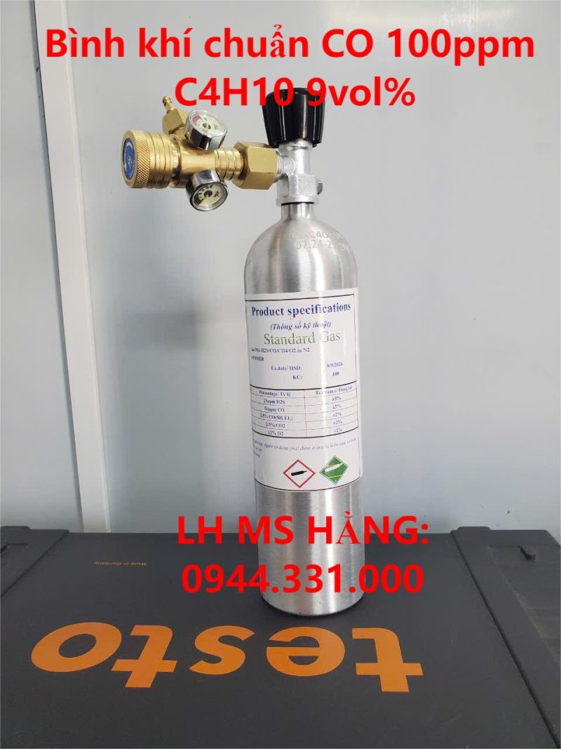 Bình khí chuẩn CO 100ppm C4H10 9vol%