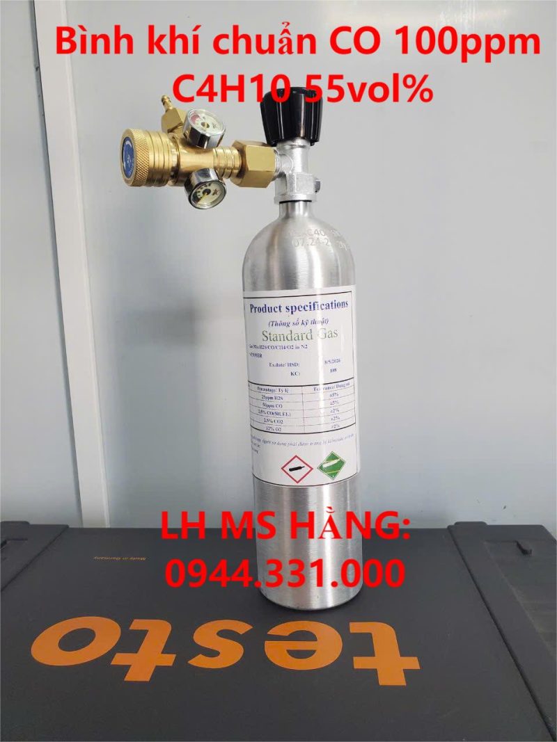 Bình khí chuẩn CO 100ppm C4H10 55vol%