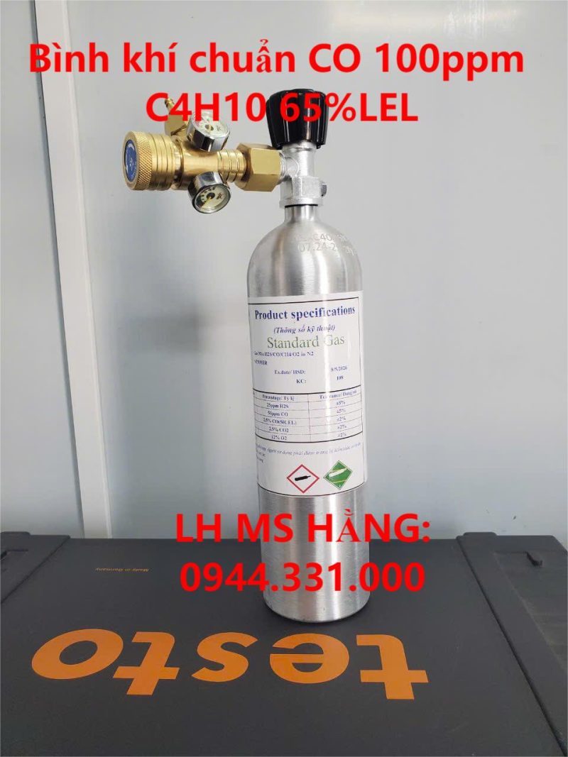 Bình khí chuẩn CO 100ppm C4H10 65%LEL