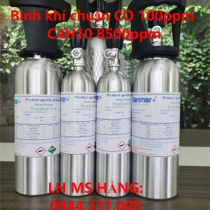 Bình khí chuẩn CO 100ppm C4H10 8500ppm