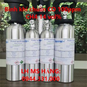 Bình khí chuẩn CO 100ppm CH4 14 vol%