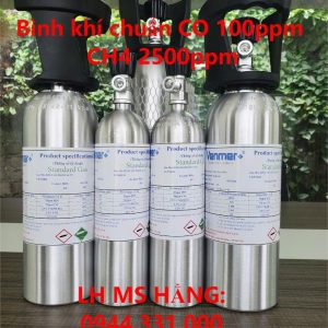 Bình khí chuẩn CO 100ppm CH4 2500ppm