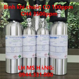 Bình khí chuẩn CO 100ppm CH4 3500ppm