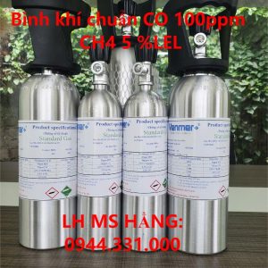 Bình khí chuẩn CO 100ppm CH4 5 %LEL