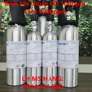 Bình khí chuẩn CO 100ppm CH4 5500ppm