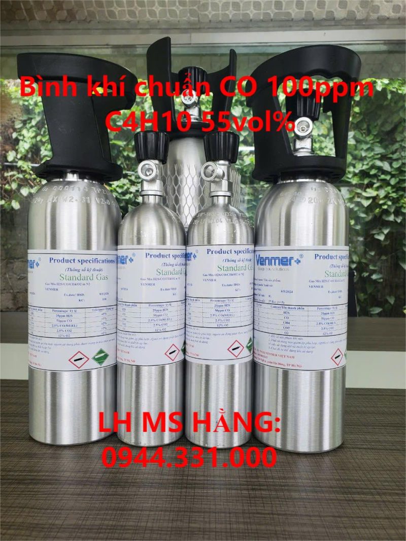 Bình khí chuẩn CO 100ppm C4H10 55vol%