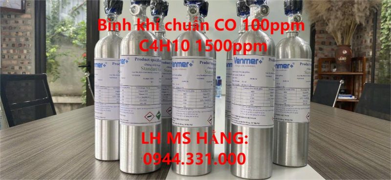 Bình khí chuẩn CO 100ppm C4H10 1500ppm