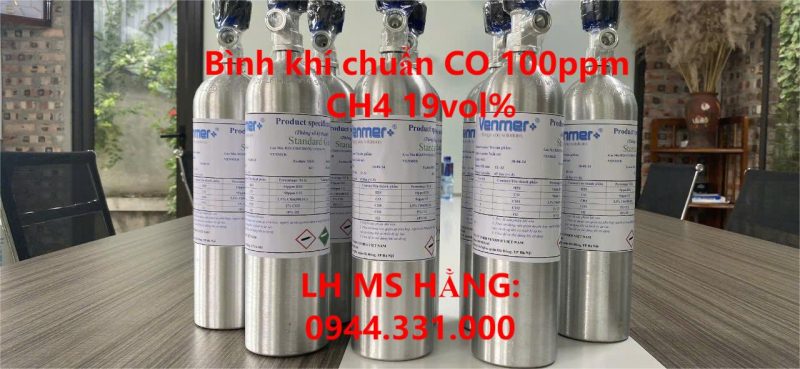 Bình khí chuẩn CO 100ppm CH4 19vol%