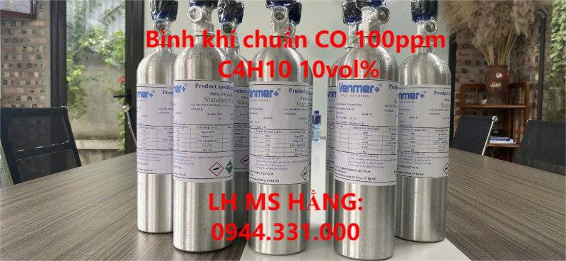 Bình khí chuẩn CO 100ppm C4H10 10vol%